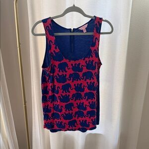 Lilly Pulitzer Blue and Pink Elephant Tank
